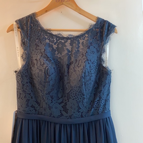 Azazie Dark Navy size A10 bridesmaid dress - Picture 2 of 9